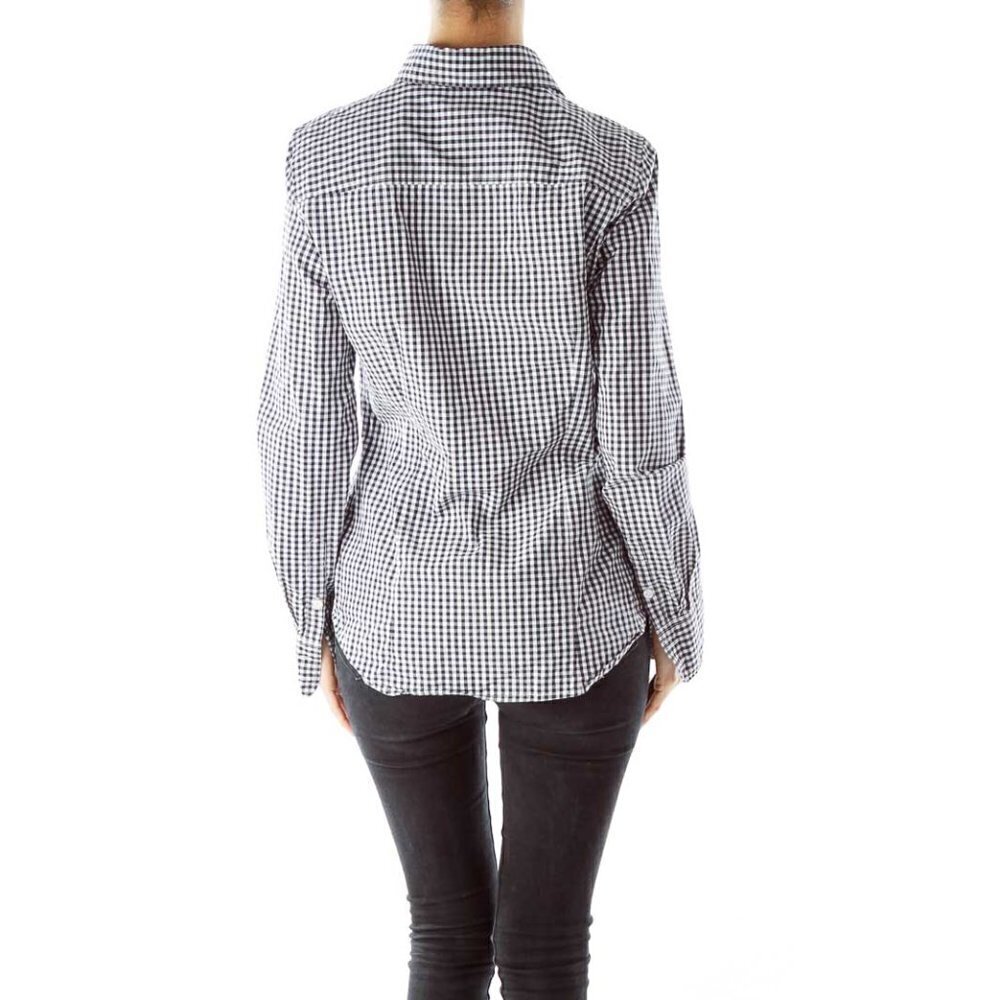 J.Crew Black White Gingham Shirt - Picture 2 of 3